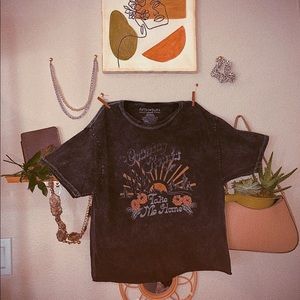 Letter graphic print crop tee